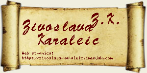 Živoslava Karaleić vizit kartica